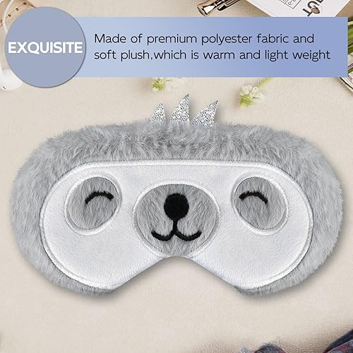 Vista 36 de Lindas máscaras para dormir, máscara de ojos de gato de dibujos animados, máscara de felpa para dormir y venda de viaje, divertida sombra de ojos
