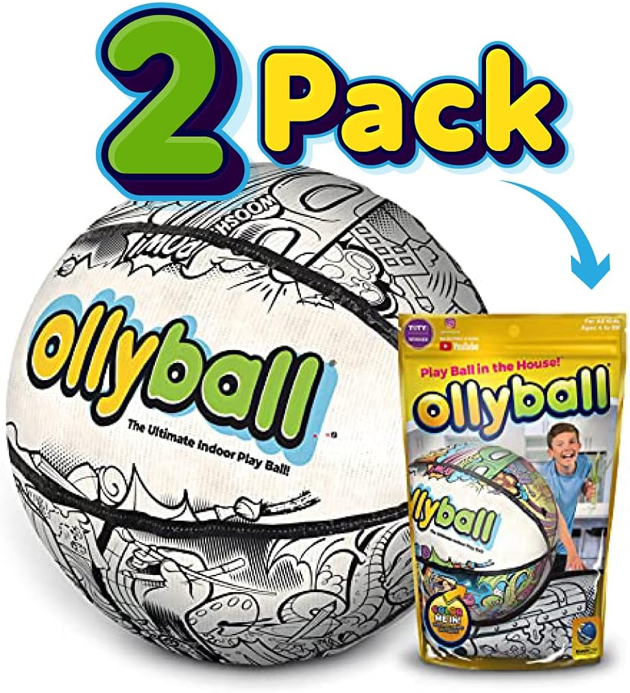 2-Pack Eco Pak Play Balls for Kids & Parents – Soccer Ball & Football for Indoor Activities with Patented KrunchCOR & Full-Force Indoor Play | Christmas Soccer Gifts for Boys & Girls