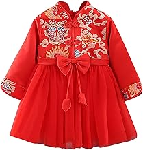 Baby Girls Dress for Chinese New Year, Kids Girl Long Sleeve Tang Suit Traditional Dress