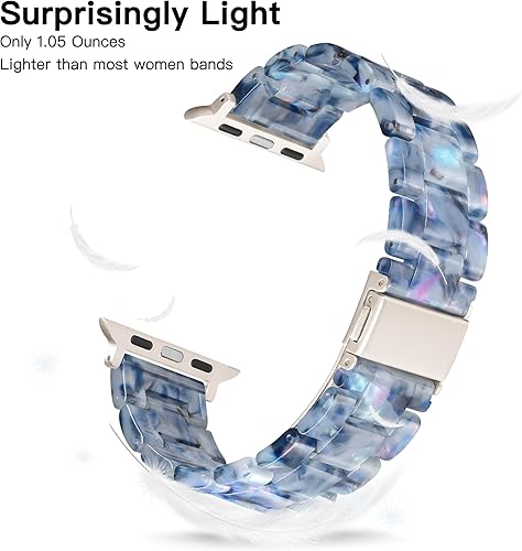 Miniatura 2 de Melyis Correa de resina para correas de Apple Watch de 1.614, 1.575 y 1.496 pulgadas, para correas de Apple Watch para mujer, correas de iWatch de