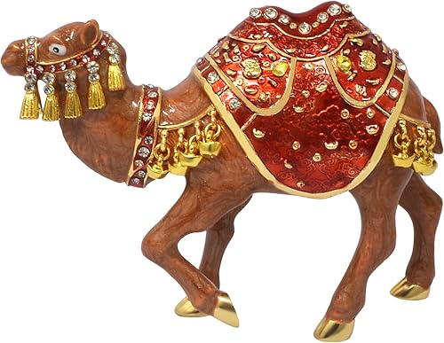 Feng Shui Flujo de efectivo rojo camello estatua decoración de oficina en casa riqueza porsperidad éxito aleación escultura Año Nuevo W5491-rojo