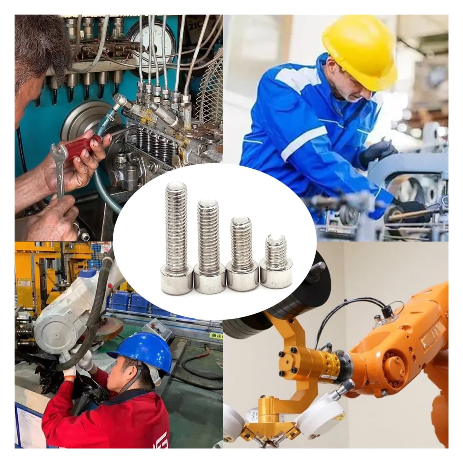 Tuerca De Tornillo Con Cabeza Hexagonal De Acero Inoxidable, Arandela De Resorte Plana, Kit De Tuerca De Seguridad M3-M6