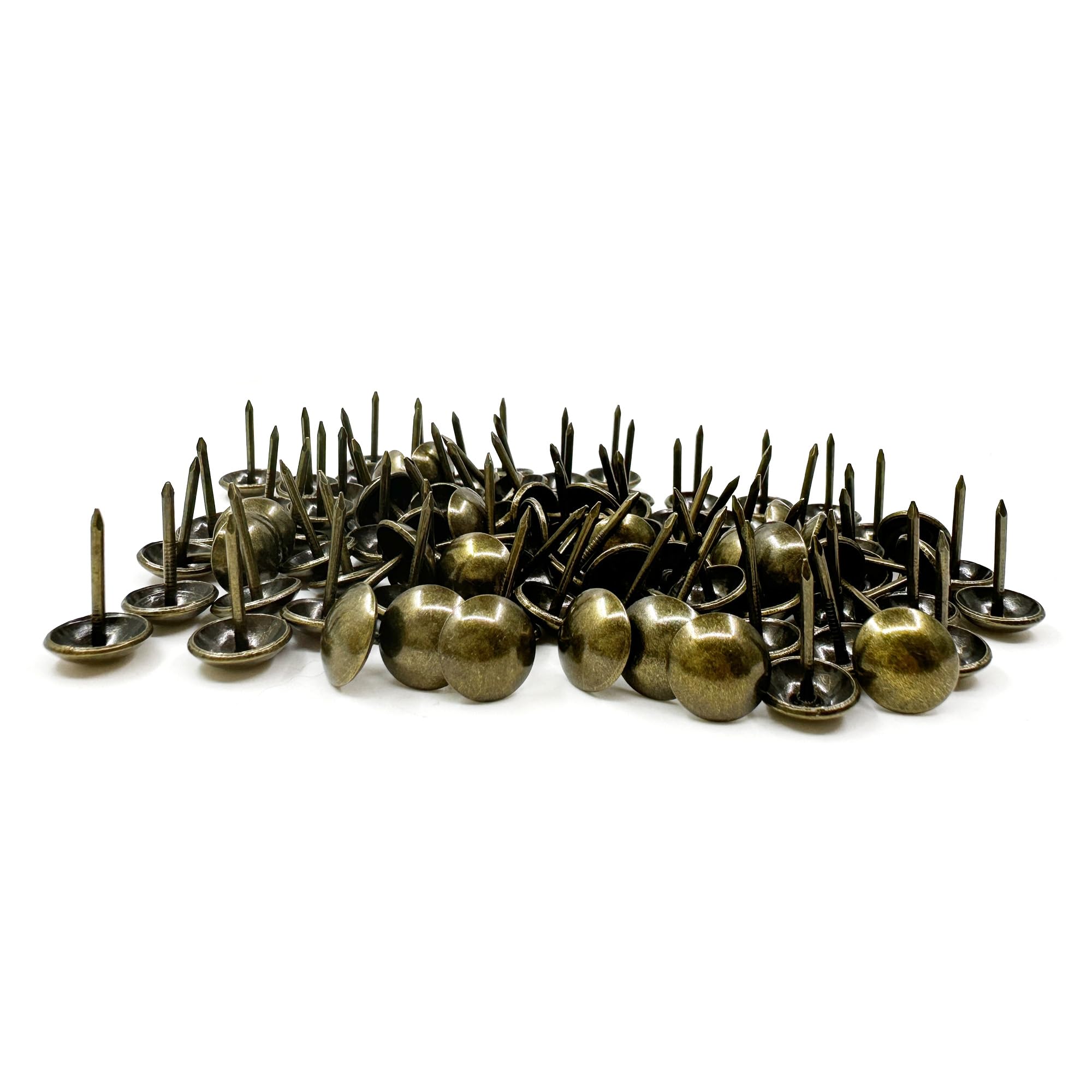 11mmx17mm Brass Sofa Upholstery Tacks Wooden Furniture Decorative Tacks Thumb Nails Home DIY Upholstery Nails Heads 100Pcs (Bronze, 7/16