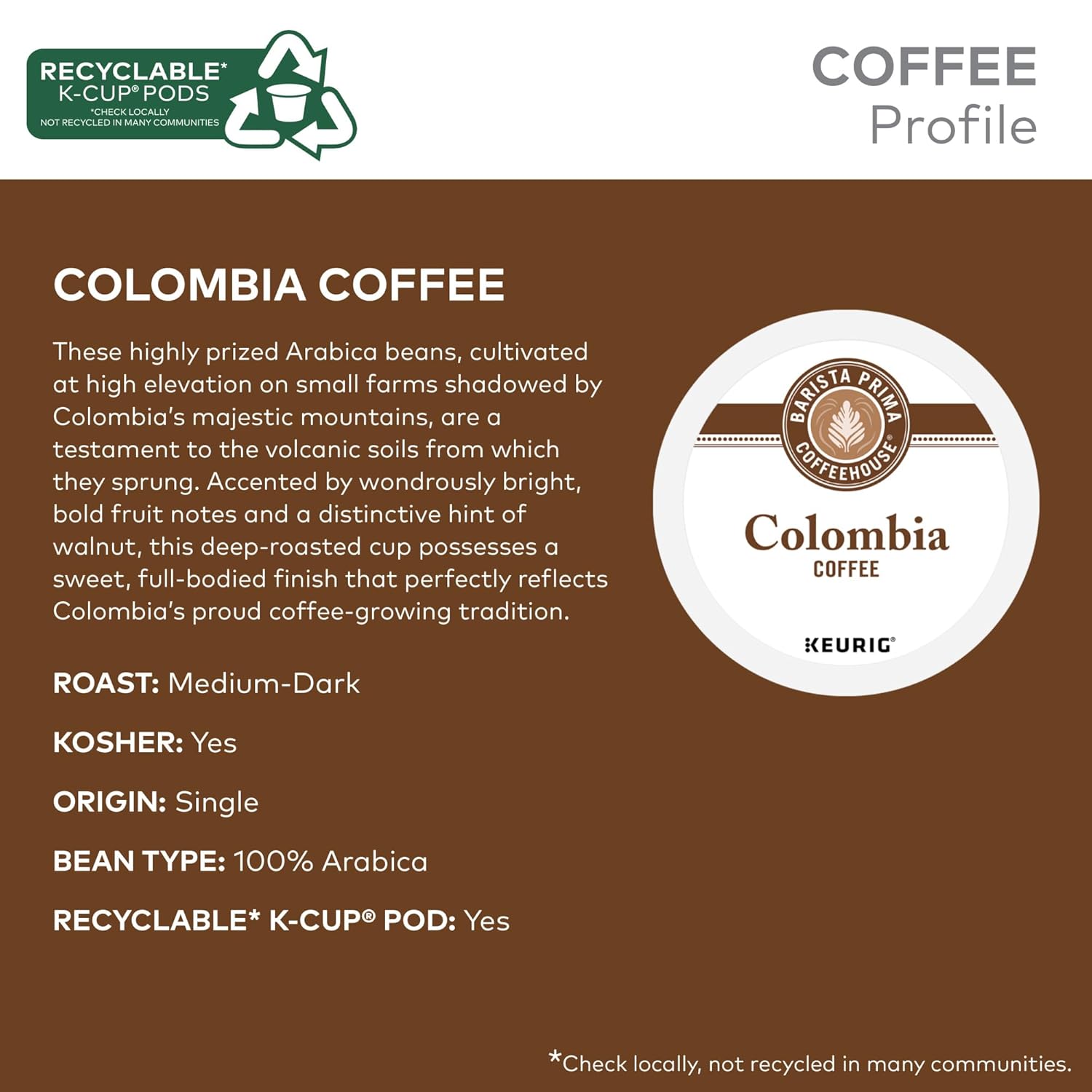 Barista Prima Coffeehouse Colombia Coffee, Keurig Single Serve K-Cup Pods, 96 Count - Image 3
