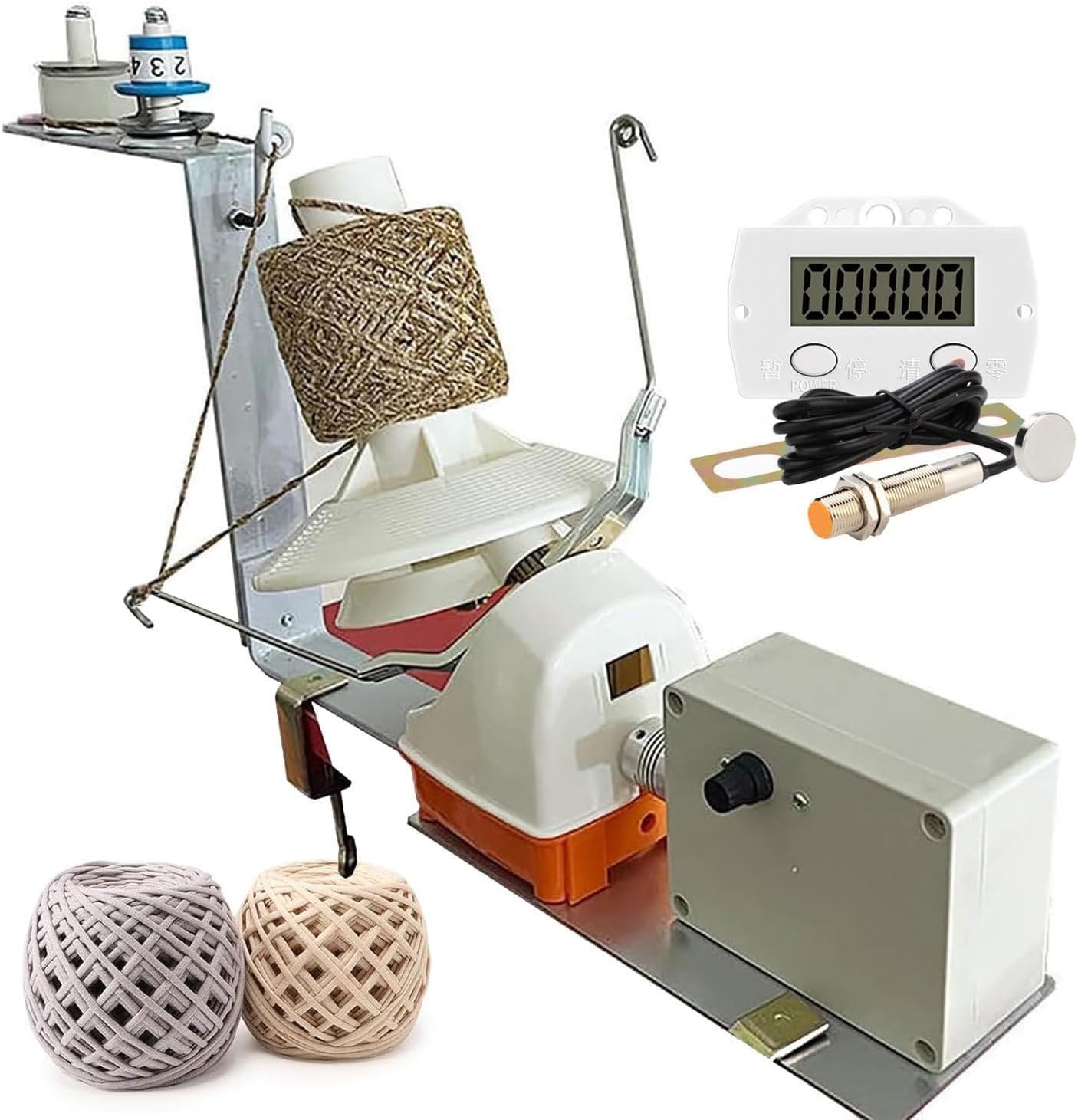Bobinador eléctrico de lana con contador, capacidad de 500 g, velocidad y tensión ajustables, bajo ruido, para bobinas de hilo de tejer, herramienta de bobinado de bricolaje