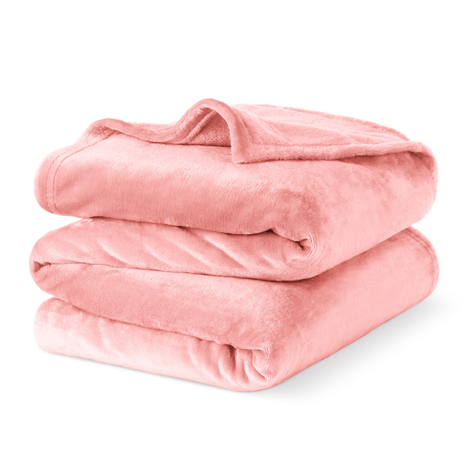 LIVIVO Ultra Soft Flannel Fleece Throw Blanket - Pink - 220cm x 240cm
