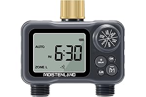 Moistenland Garden Hose Timer 2 Outlet with Brass Swivel