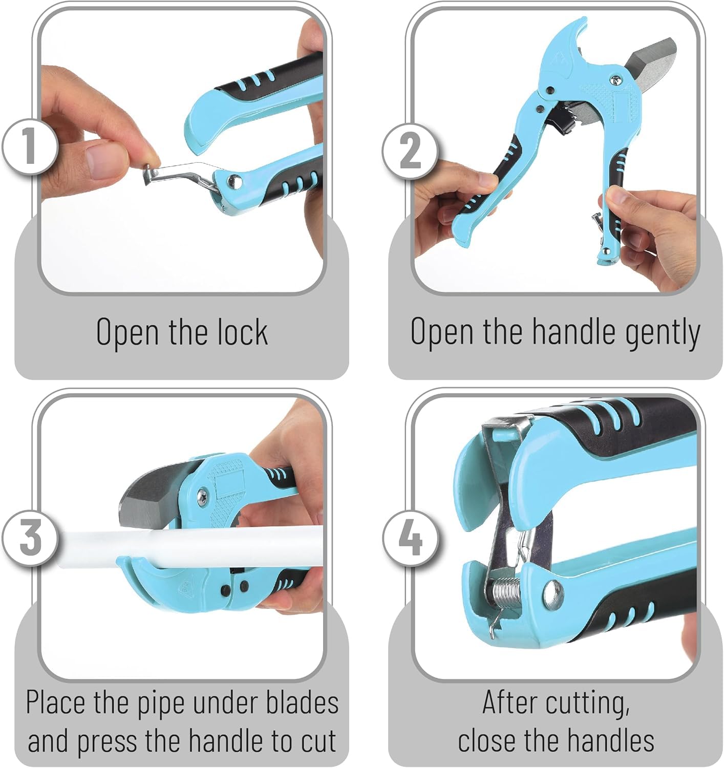 Inditrust 3~42mm Cutter for PVC, Plastic, PPR, Vinyl & Rubber Tube High Quality Aluminum Plastic PVC Pipe Cutter (Quick Release Type) 4