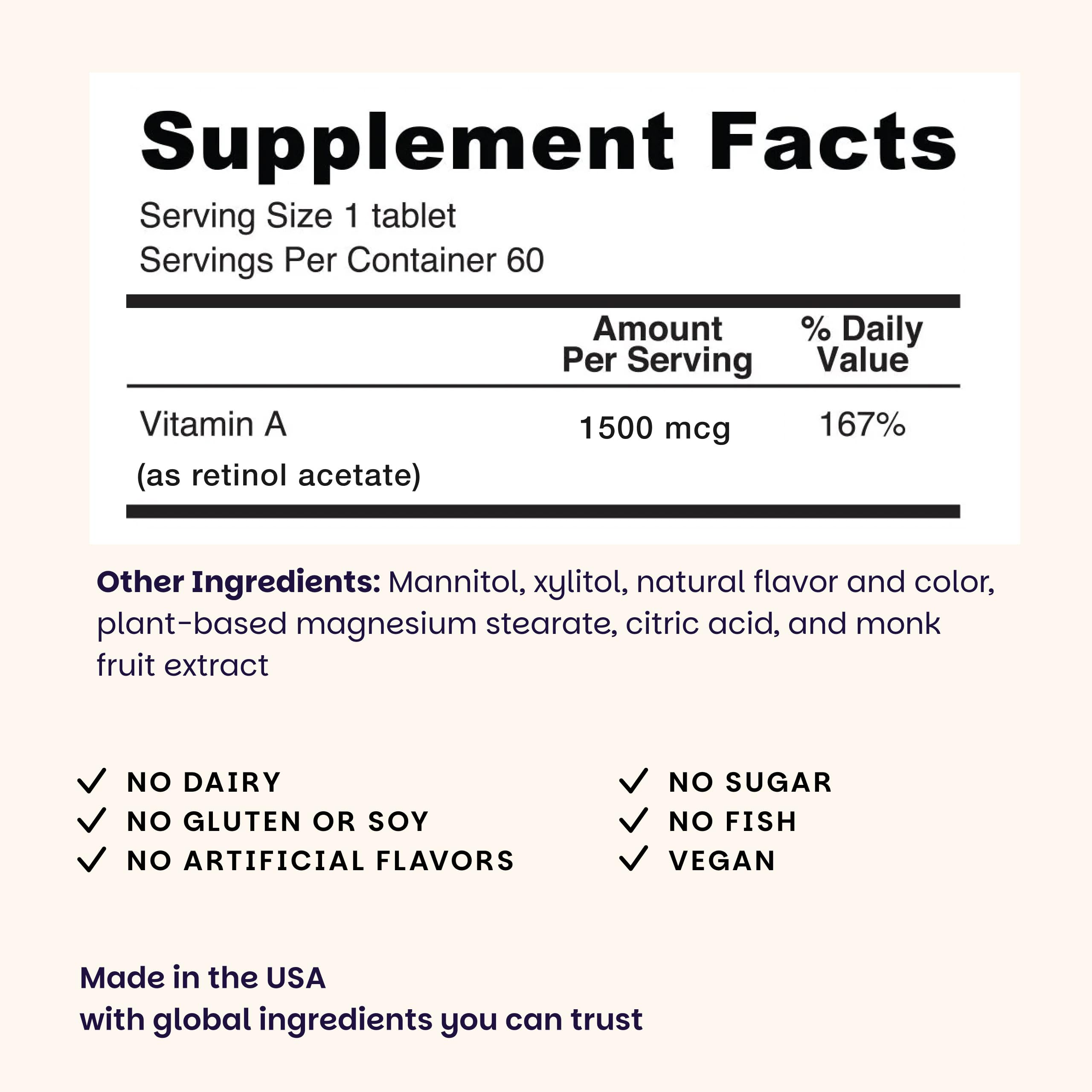 EZ Melts Dissolvable Vitamin A 5,000 IU, Sugar-Free, 2-Month Supply — Amazon image 2