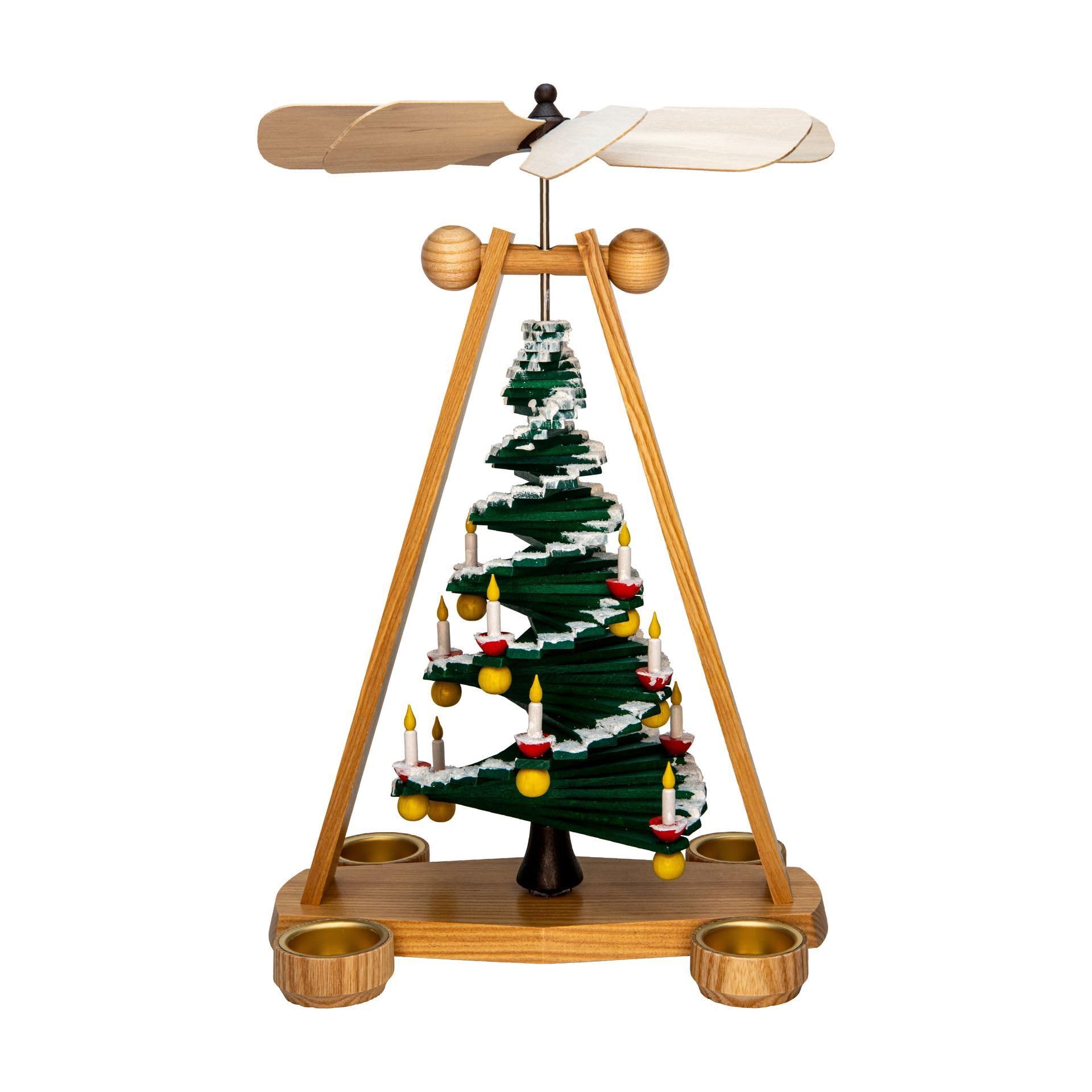 Pyramide de Noël en bois Rudolphs Schatzkiste pour bougie chauffe-plat