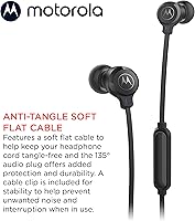 Vista 4 de Motorola Earbuds 3-S - Auriculares con cable con micrófono, auriculares intrauditivos con cable, cómodos auriculares de silicona ligeros, cable