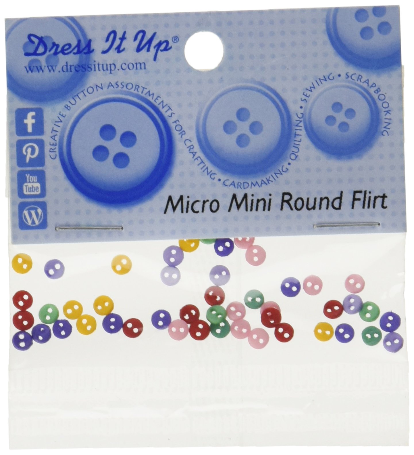 Jesse James Dress It Up Micro-Minis Buttons 50/Package, Round Flirt