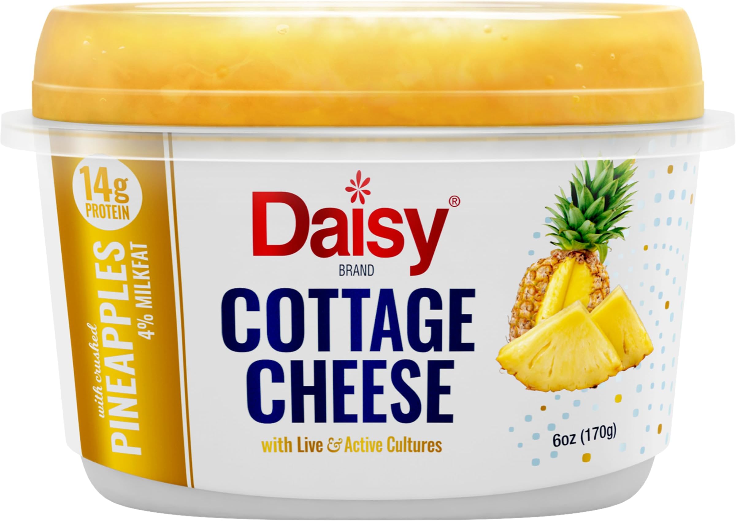 DAISY Pineapple Single 4% Cottage Cheese, 6 OZ