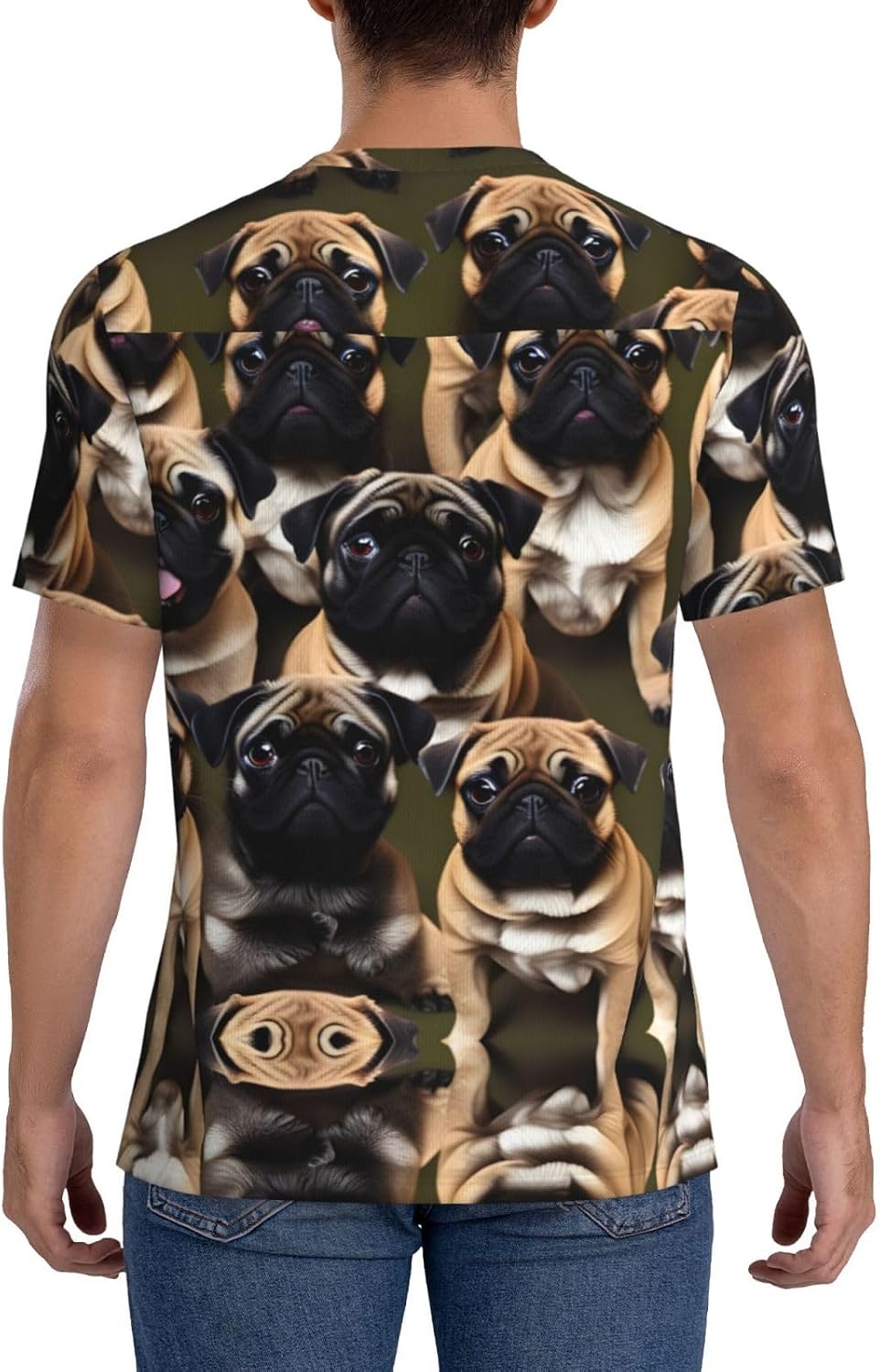 Imagen De Pug-Standard Rugby Football Jersey for Men, Comfortable V-Neck Loose Fit Top for Team Sports Athletics