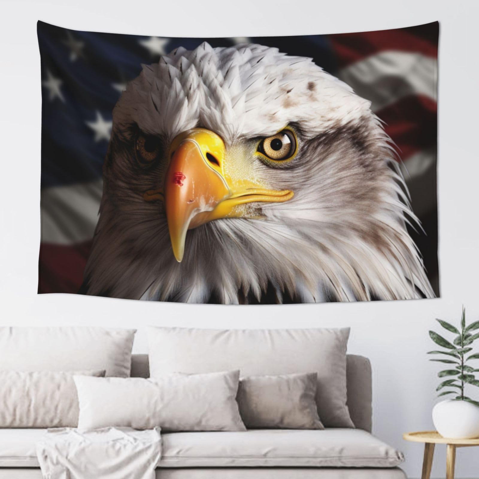 America Flag and Eagle Tapestry for Bedroom Aesthetic, Wall Hanging Tapestries Art Decor Backdrop Wall Tapestry for Dorm Living Room Funny Poster Party Banner Background 40" X 60"