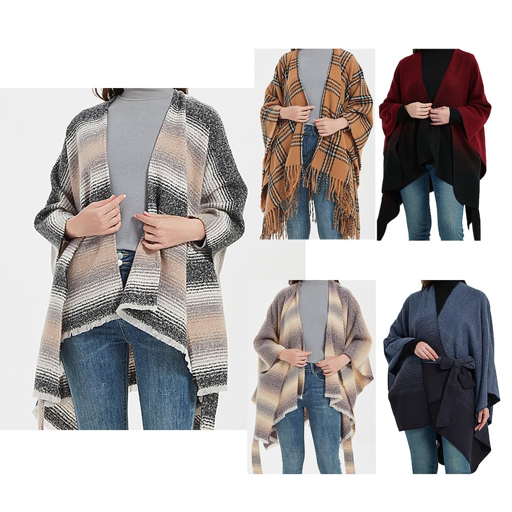 130 x 150 cm, invernale calda sciarpa a poncho, per cintura, autunno, antivento, in lana, per il collo, in cashmere, idea regalo per la mamma gattin (P1341)