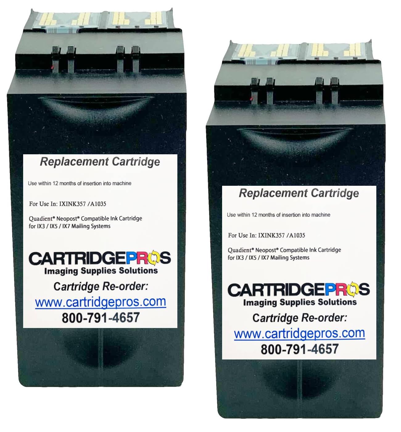 2-Pack Made in USA IXINK357 Red Ink Cartridge for for IX3, IX5 and IX7 Mailing Systems