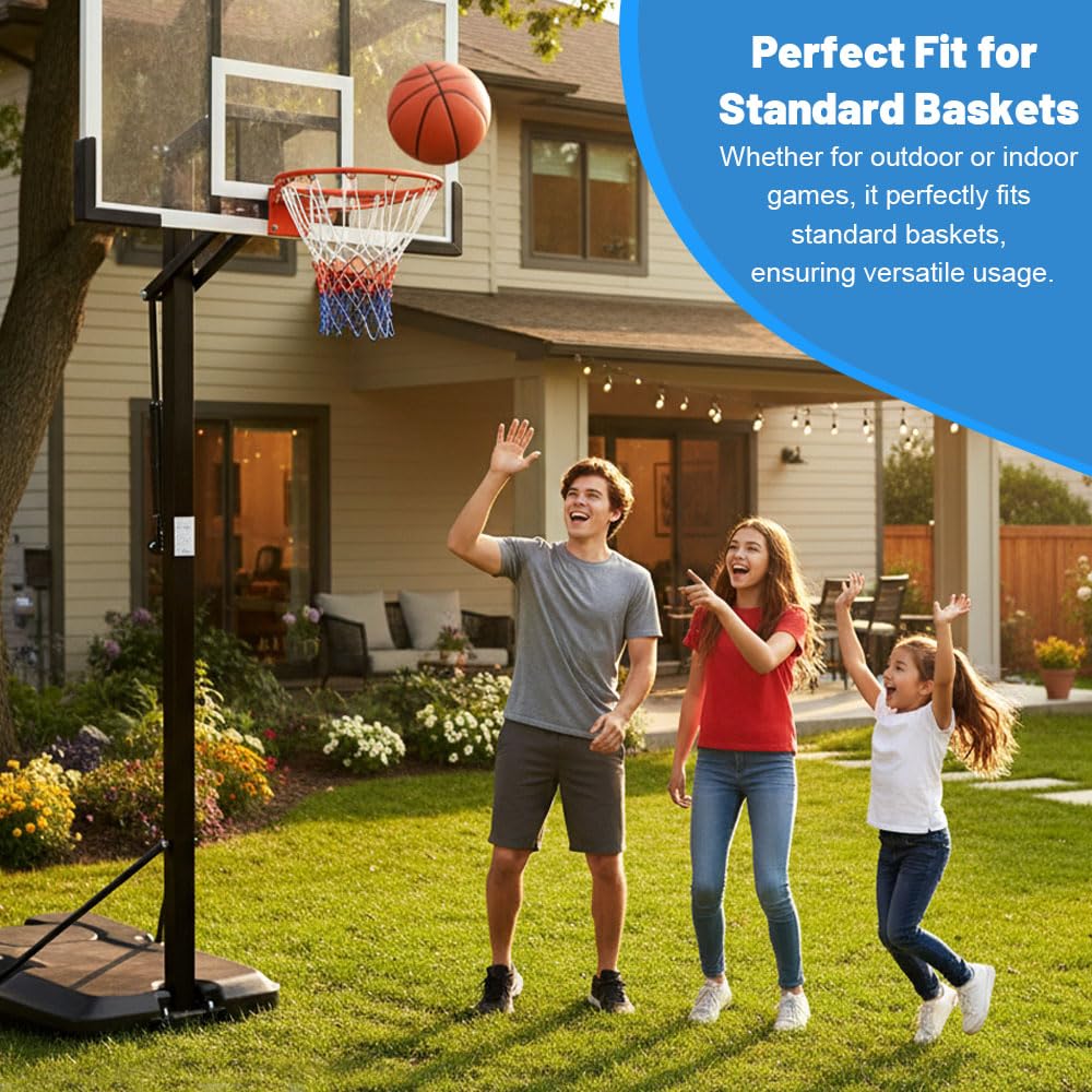 2 Pezzi Rete Canestro Basket Esterno,Retina Basket Outdoor Nylon,HMCEY Canestro Pallacanestro da Muro,Portable Basketball Net Ricambio,Rete da Baskets Rimovibile per Bambini, Sport, Scuola