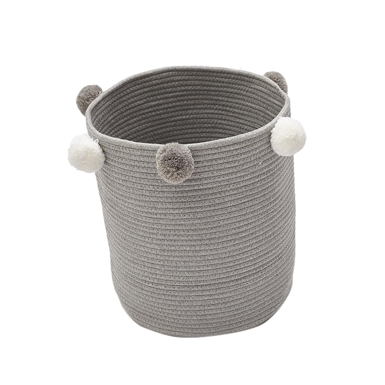 Hemobllo Cesto Porta Biancheria Grande Capacità Rotondo in Corda di Cotone con Decorativi Organizer per Vestiti e Giocattoli, per Armadio o Casa