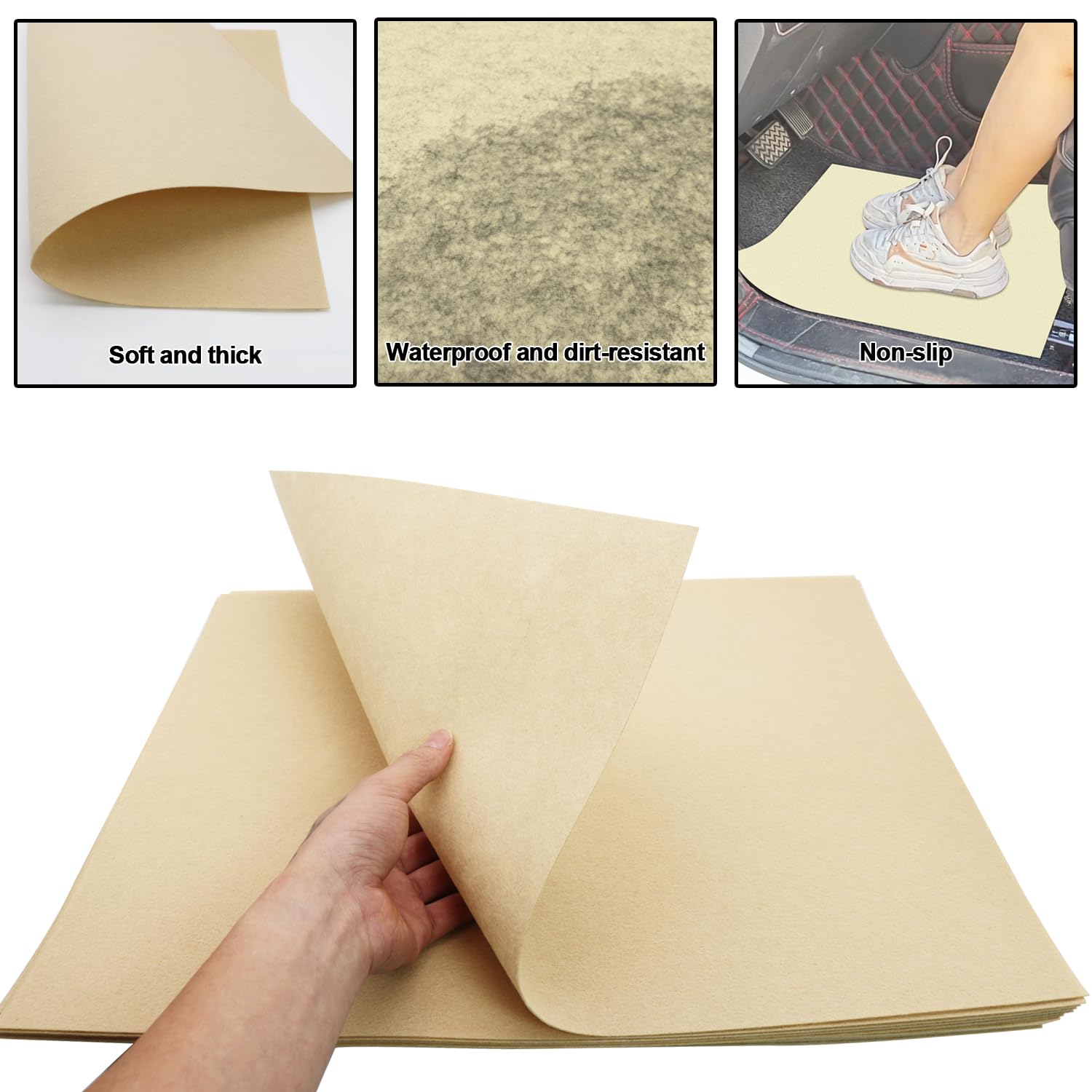 RUENXG 20-Pack Disposable Car Floor Mats 19 6 15 7 Inch Leak-Proof Heavy Duty Non-Woven Fabric for Car — view 4