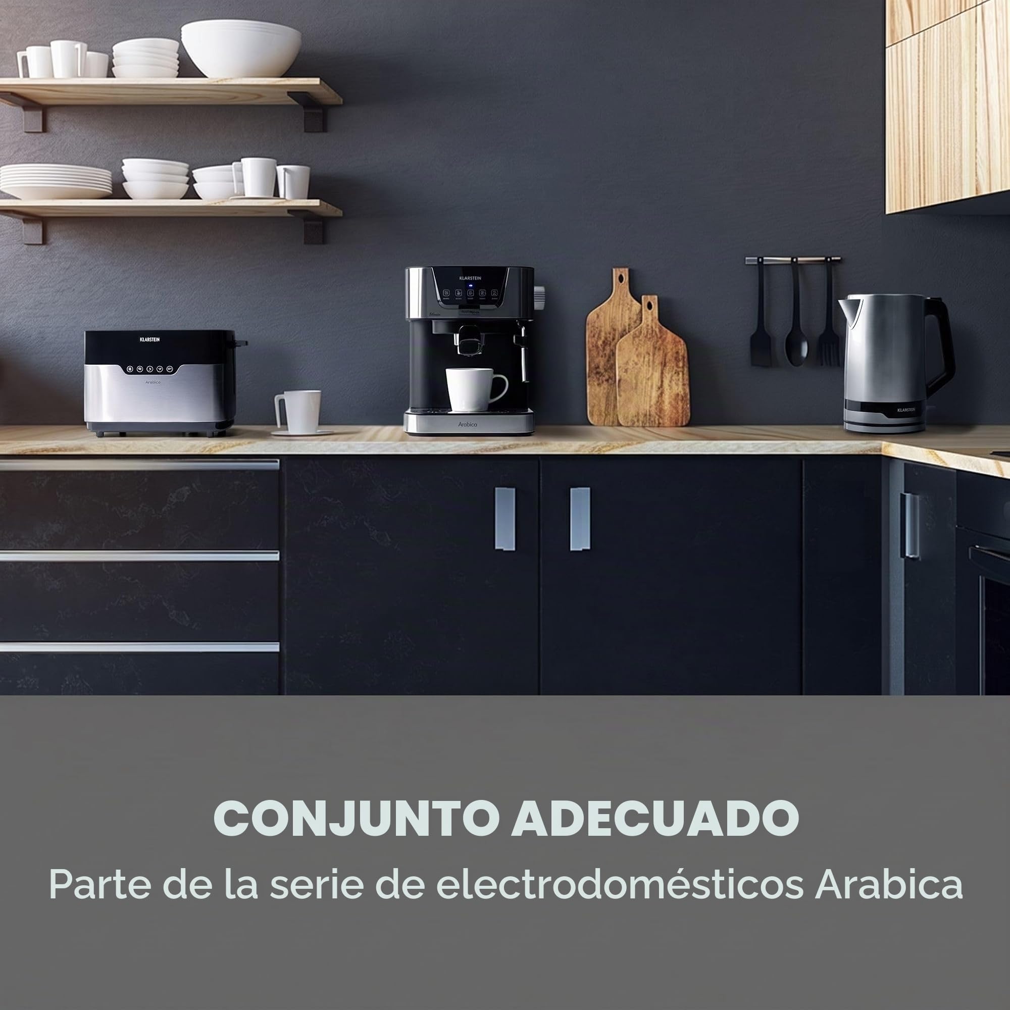 Klarstein Arabica tostadora, 920 W, panel táctil, pantalla LED, funciones descongelar, recalentar y cancelar, rejilla calientapanecillos, bandeja recogemigas, recogecable, acero inoxidable