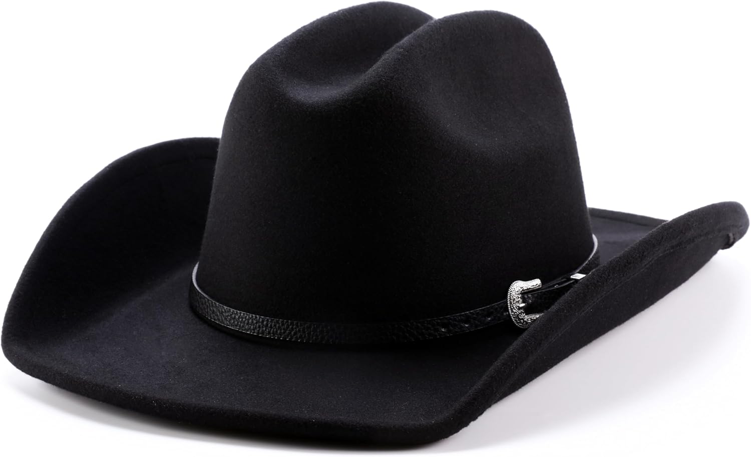 thuizen Men's and Women Western Elegant Silver Bullhead and Buckle Cattleman Crown Cowboy Cowgirl Hat