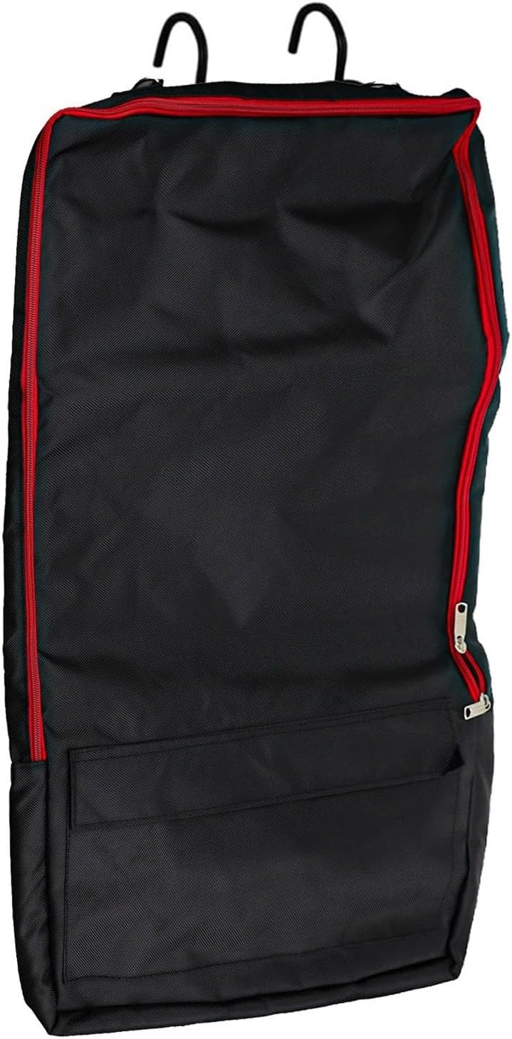 Portable Waterproof Bridle Halter Bag With 3 Hook Rack - Spacious Storage For Horse Tack, Adjustable Straps, Easy Clean, Black & Dark Teal, 26X15x3 Inches(Black)