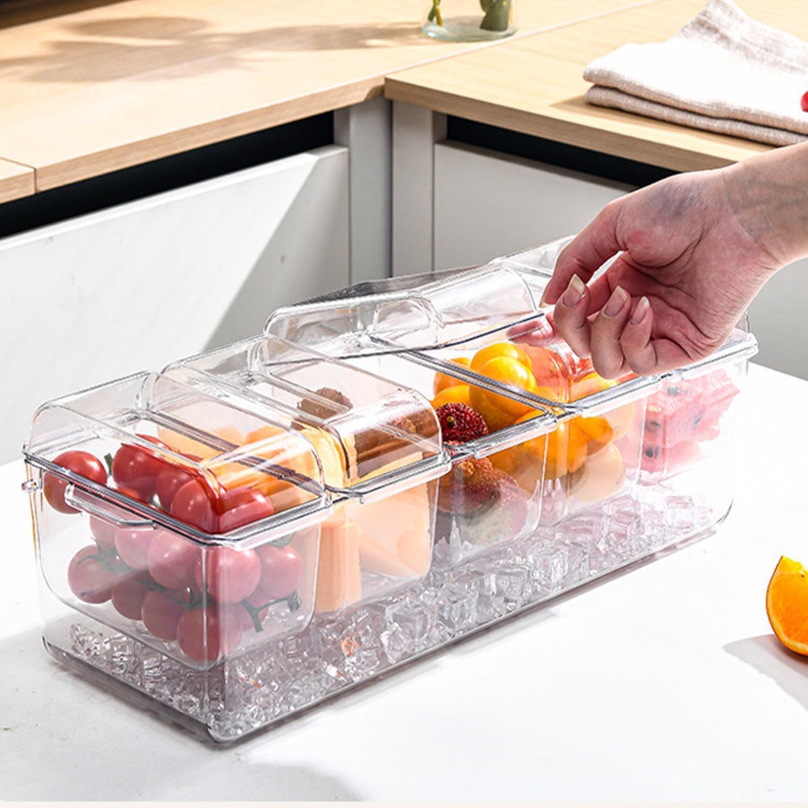 Contenitori riutilizzabili per salse, contenitori per condimenti con coperchi, organizer multi-scomparto, contenitore per salsa refrigerata, contenitori per condimenti, contenitori per