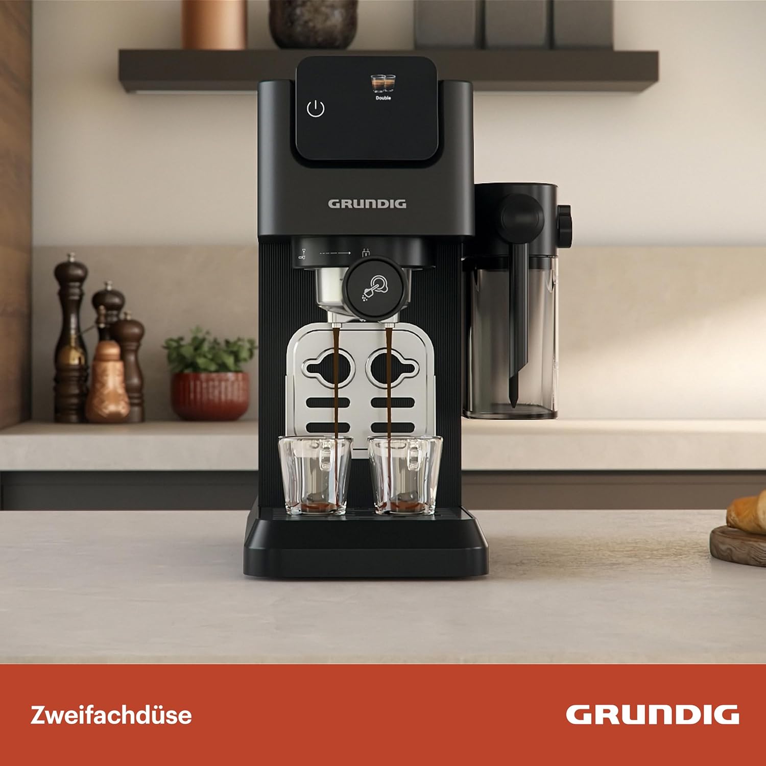GRUNDIG KSM 6430 brewing two espressos