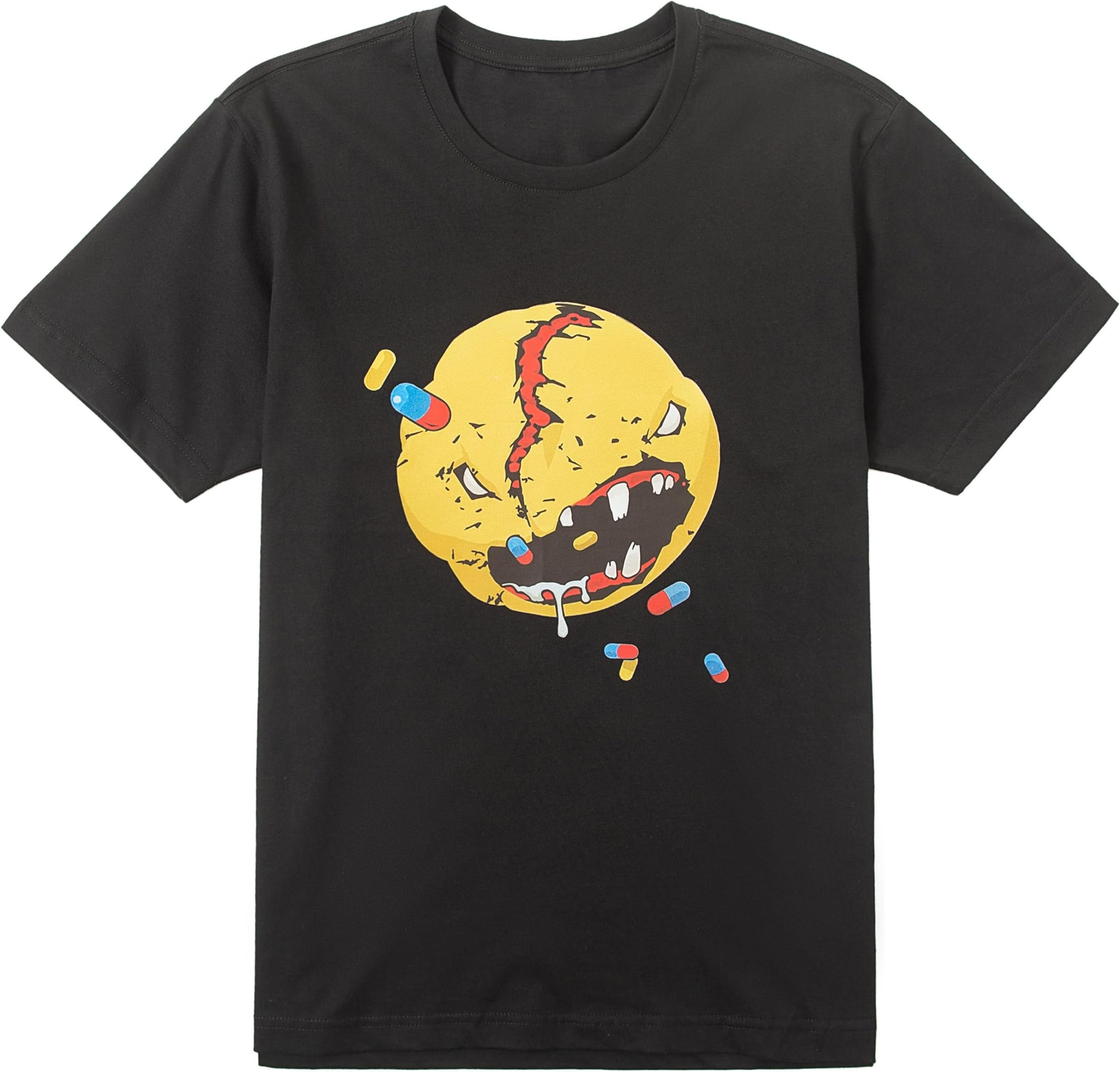 Black T Shirts Men Novelty Game Cosplay Costume Breathable Cotton Print Graphic Tee Shirts Summer S-3XL