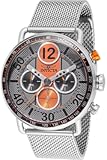 Speedway 49371 Men&apos;s Watch - Waterproof - Analogue - Quartz Movement - Stainless Steel with Orange dial - 44mm