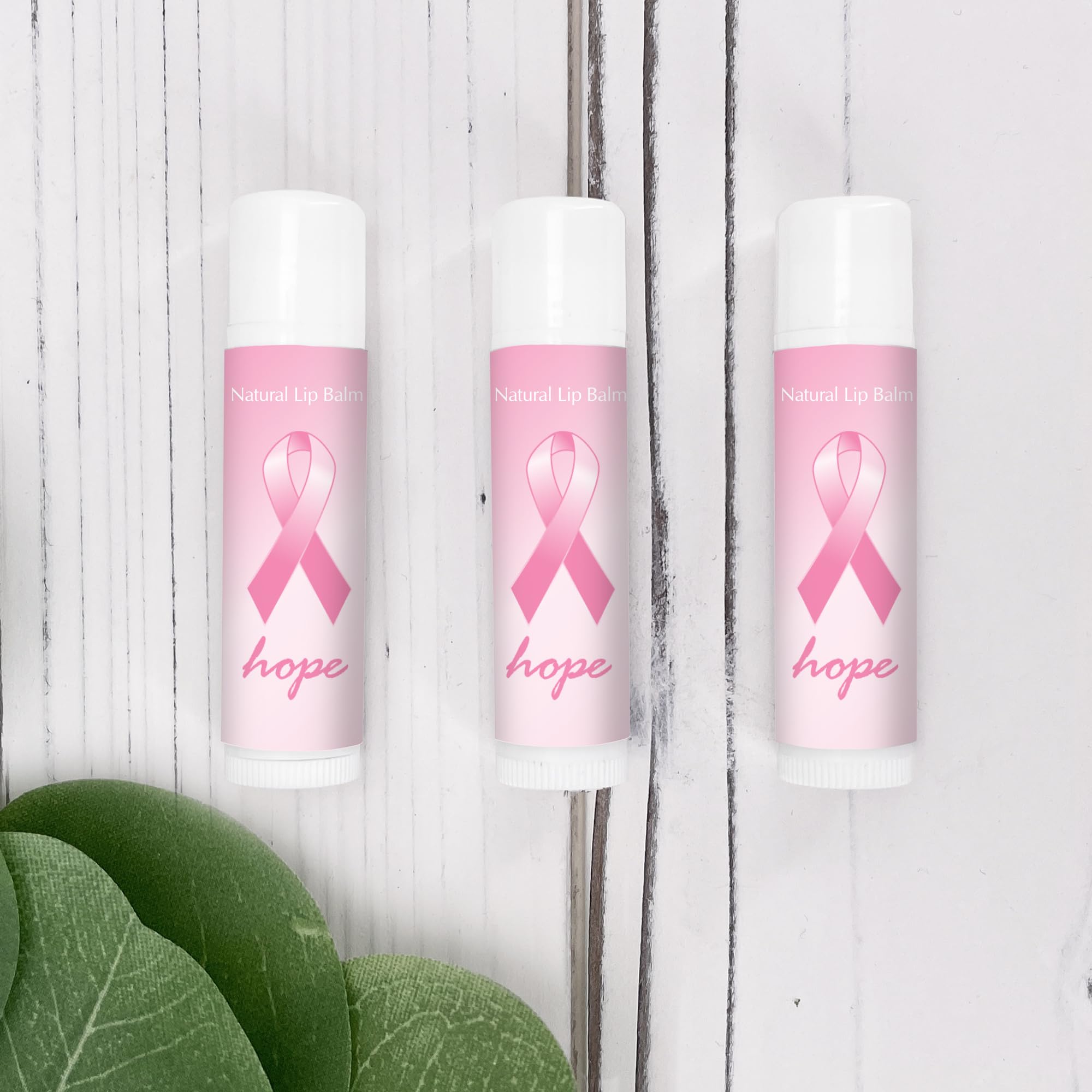 Breast Cancer Awareness Lip Balm - Breast Cancer Awareness Bulk Items - Pink Ribbon - Hope Design (Set of 12)