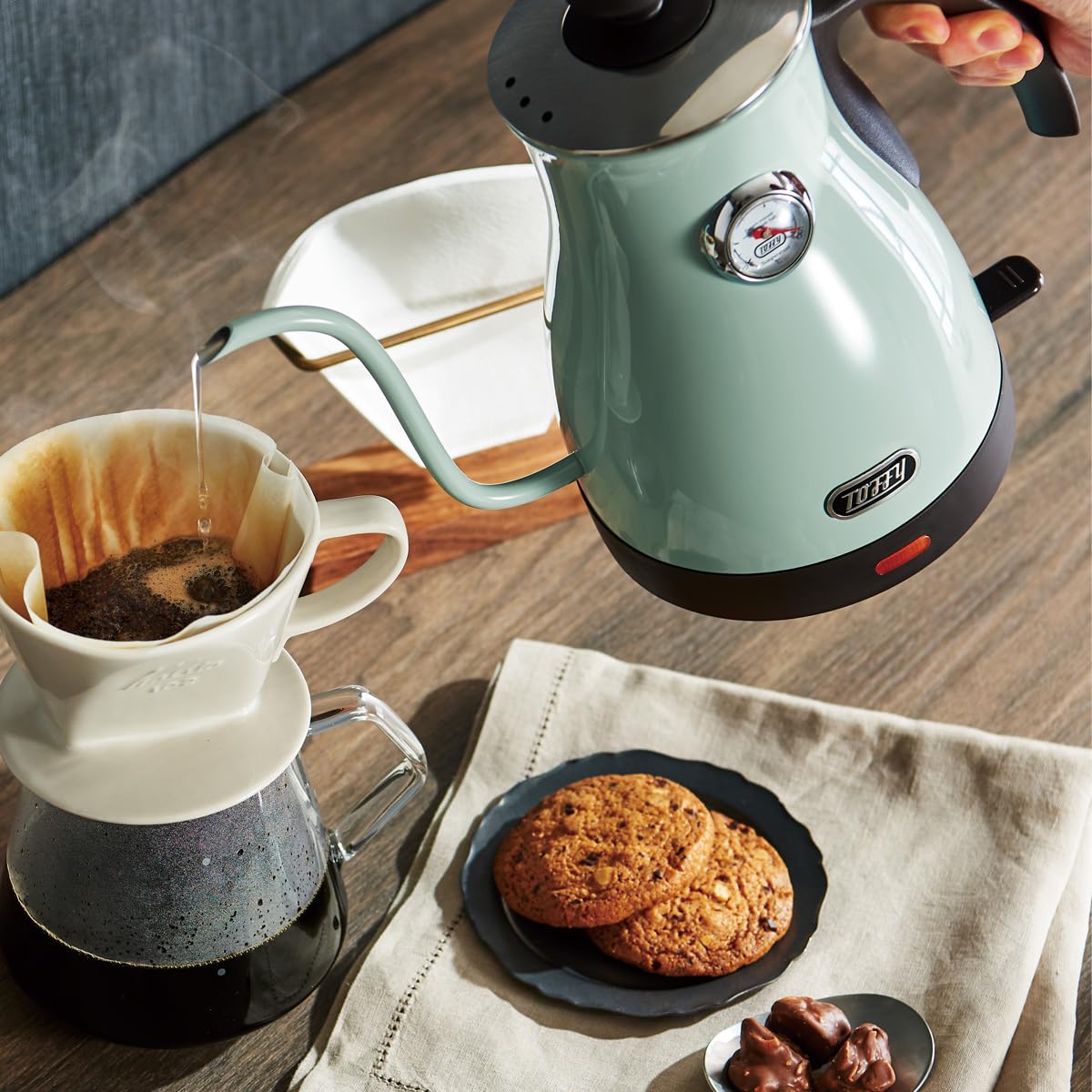 Toffy 温度計付き電気ケトル K-KT3-AW アッシュホワイトサムネイル7