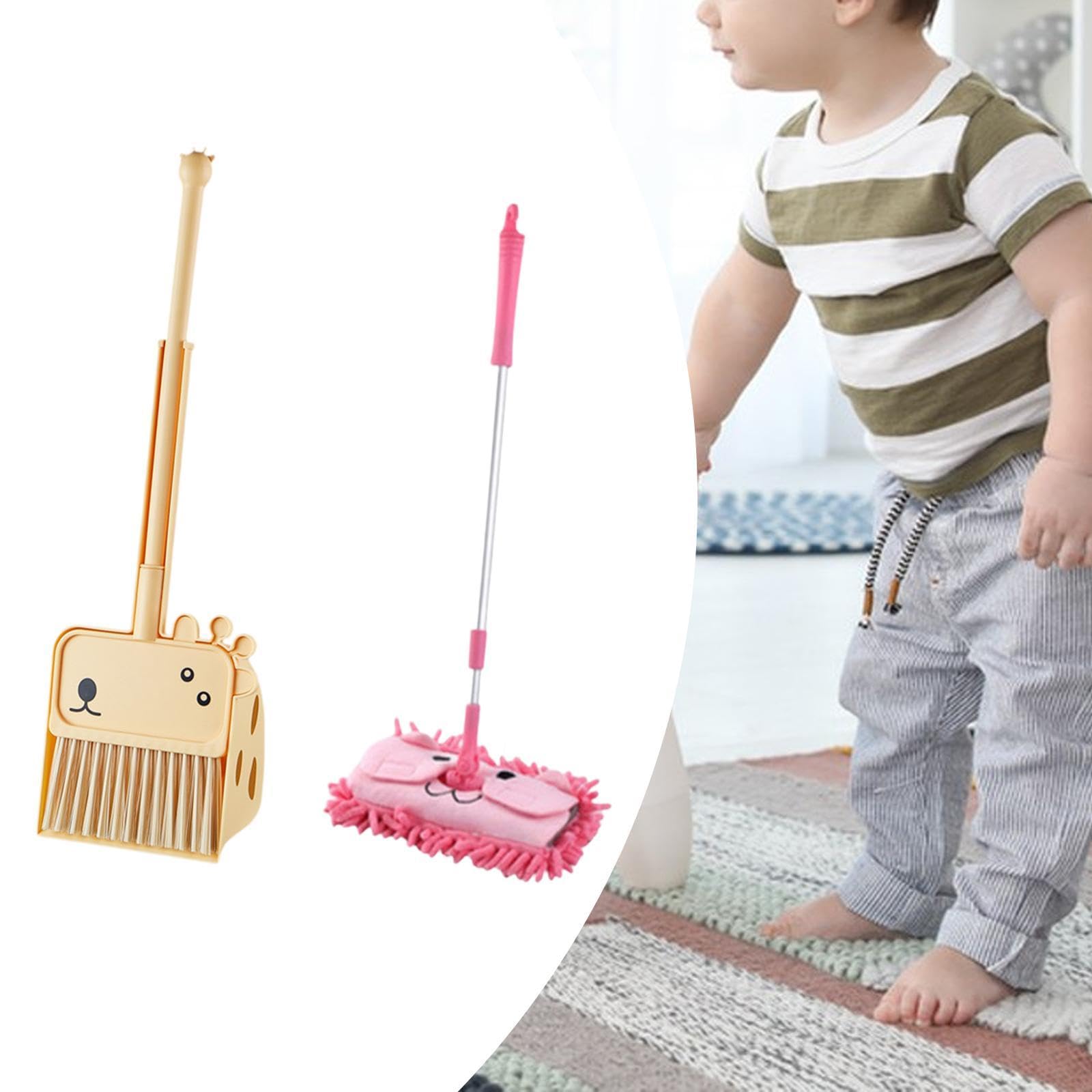 Set di 3 Mini Paletta per Il Gioco di Ruolo, Ideale per Lo Sviluppo delle Abilità di Pulizia nei Bambini dai 3 Ai 6 Anni, Rosa