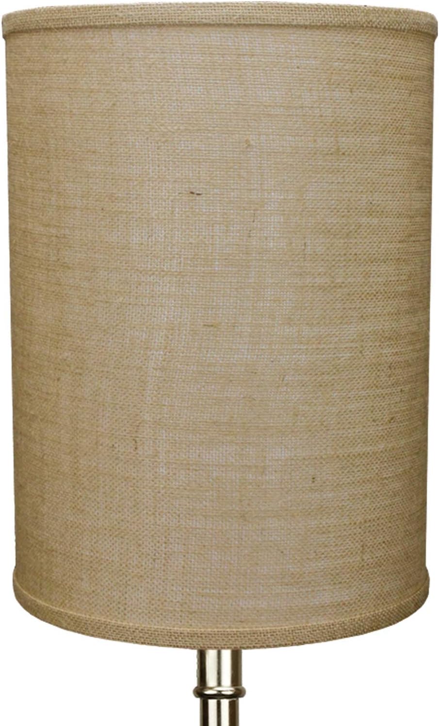 FenchelShades.com 11" Top Diameter x 11" Bottom Diameter 15" Height Cylinder Drum Lampshade USA Made (Burlap Natural)