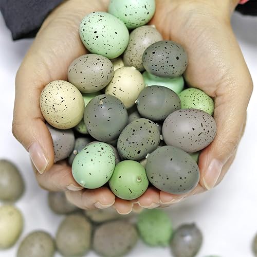 Miniatura 4 de WangLaap 96 huevos de Pascua pequeños artificiales surtidos pequeños para rellenar jarrones, adornos navideños para el hogar