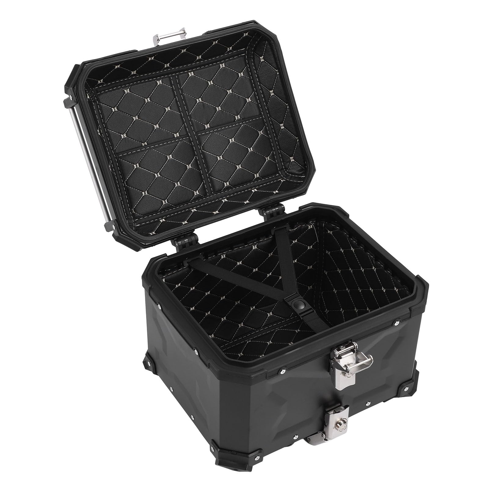 Kufer na Kufer Motocyklowy Top Case ze Stopu Aluminium 45L Szybko Otwierany, Zamykany, Wodoodporny Schowek z Tyłu dla Motocyklistów na Skuterach z Tylnymi Bagażnikami