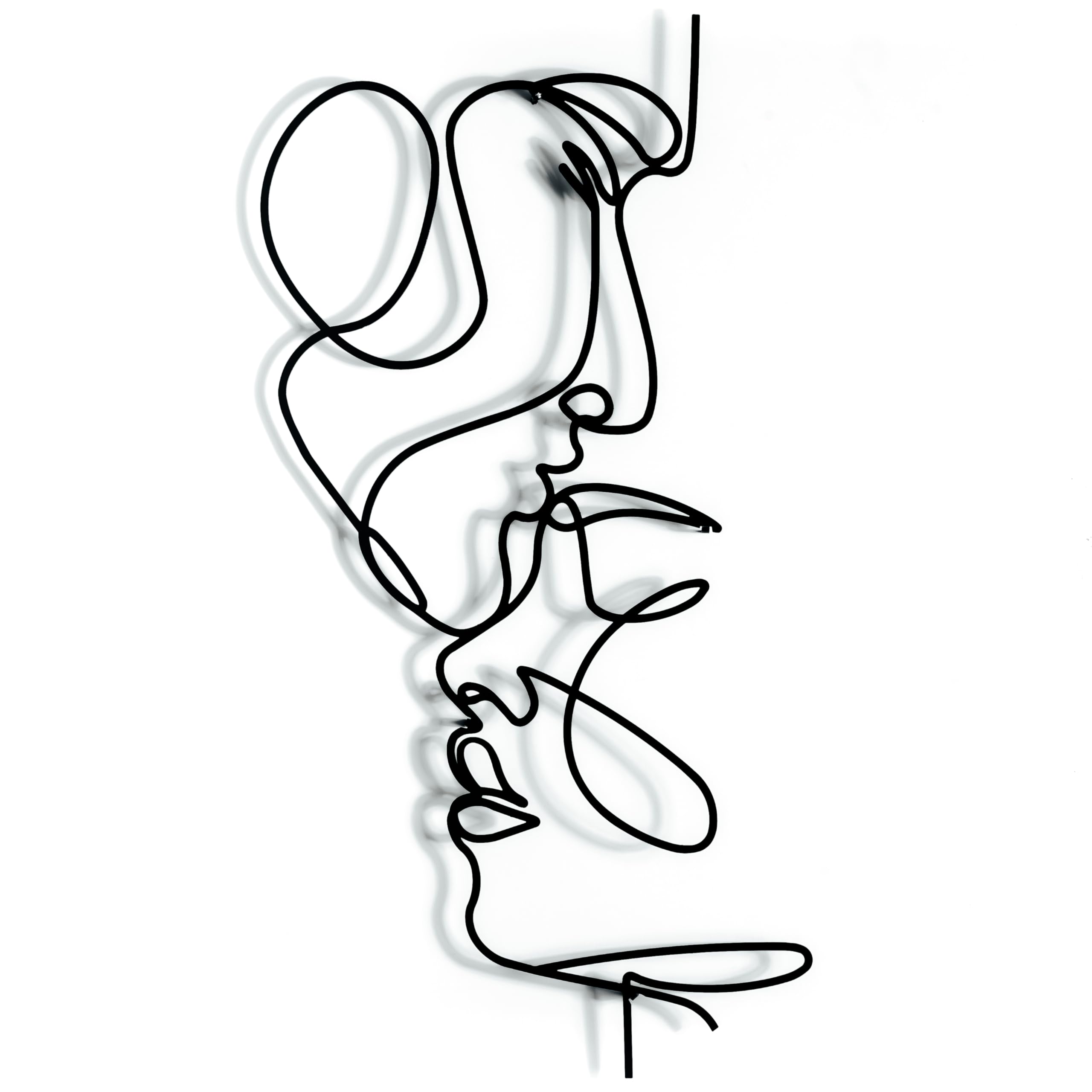 One line Arte - Decoración de pared de arte lineal, cuadros decoracion, decorativo de pared, decoracion hogar, decoracion jardin, lienzos decorativos, abstracto decoración, Arte de pared de metal.