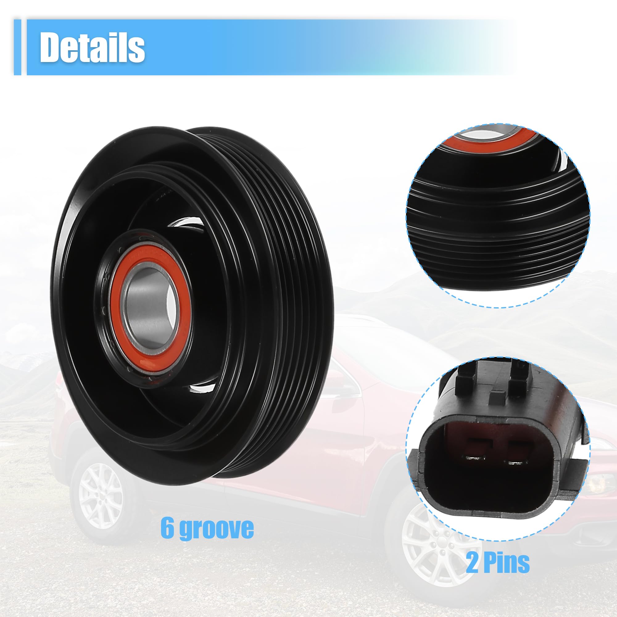 QUARKZMAN 1 Set Frizione Compressore A/C per Jeep Cherokee Wrangler Tj 2006