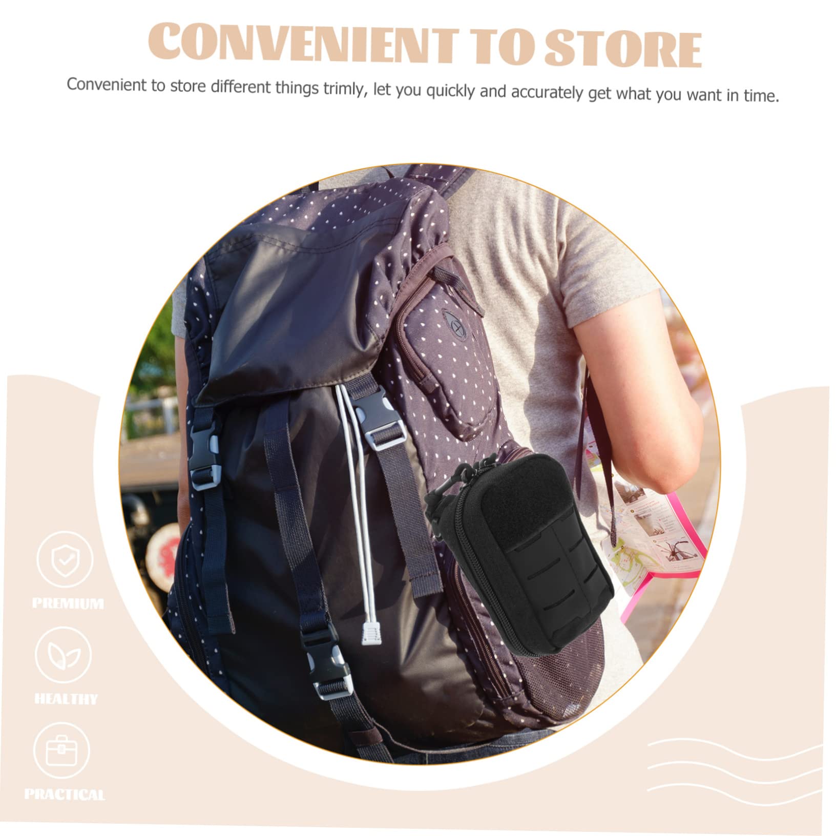 BESTonZON Pochette de Multifonctionnelle pour Randonnée à Compact Portable avec Multi Poches pour Voyage Urgences