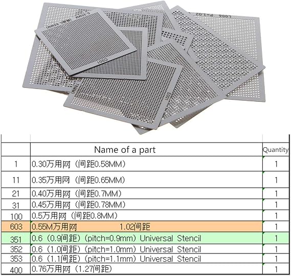 10Pcs/Set BGA Reballing Stencil Template for Computer IC Chip Repair Stencils Parts Repair Stencils Parts