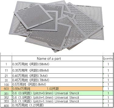 10Pcs/Set BGA Reballing Stencil Template for Computer IC Chip Repair Stencils Parts Repair Stencils Parts