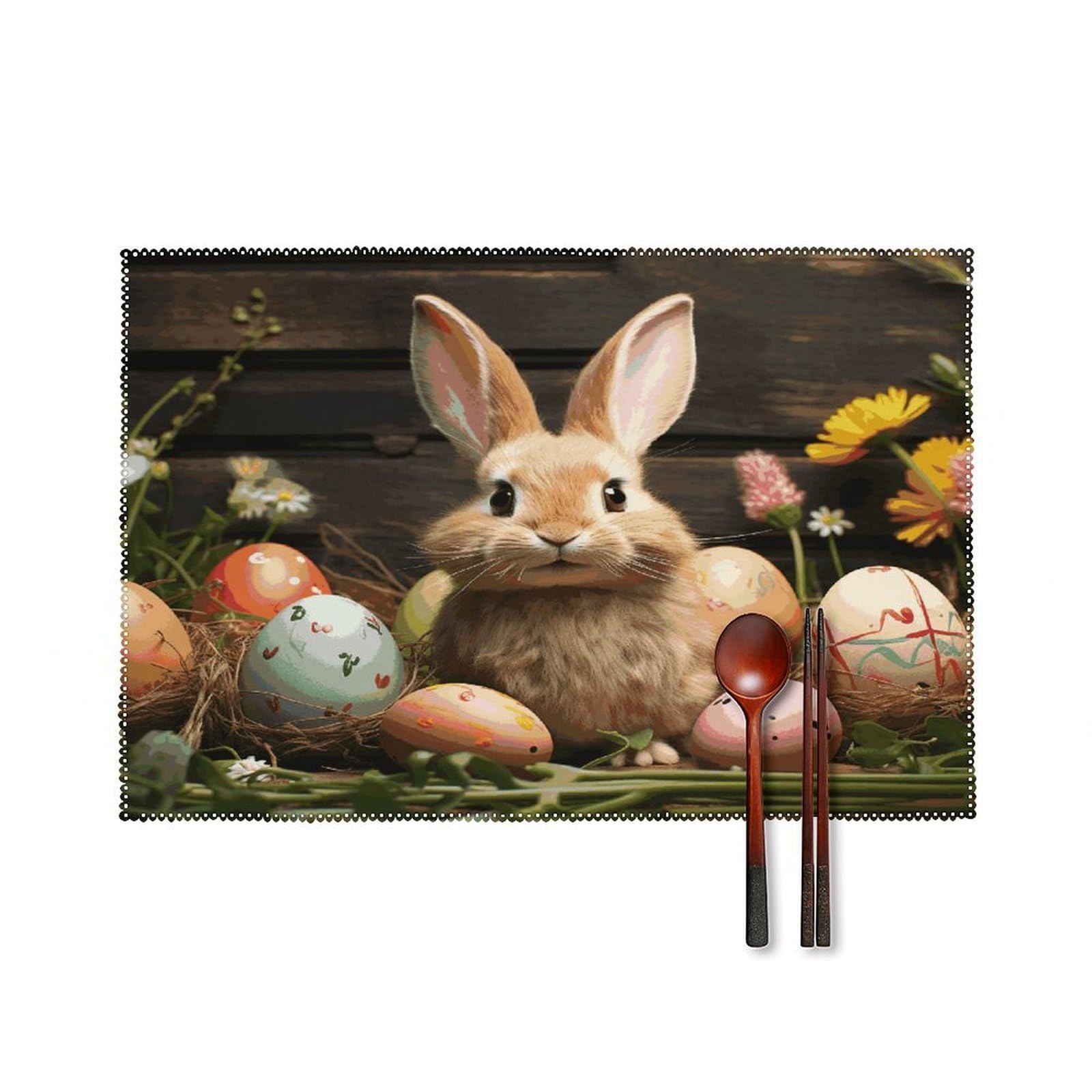 Fodpand Style Easter Egg Bunny Placemats Set Of 4 Place Mats Table Mats