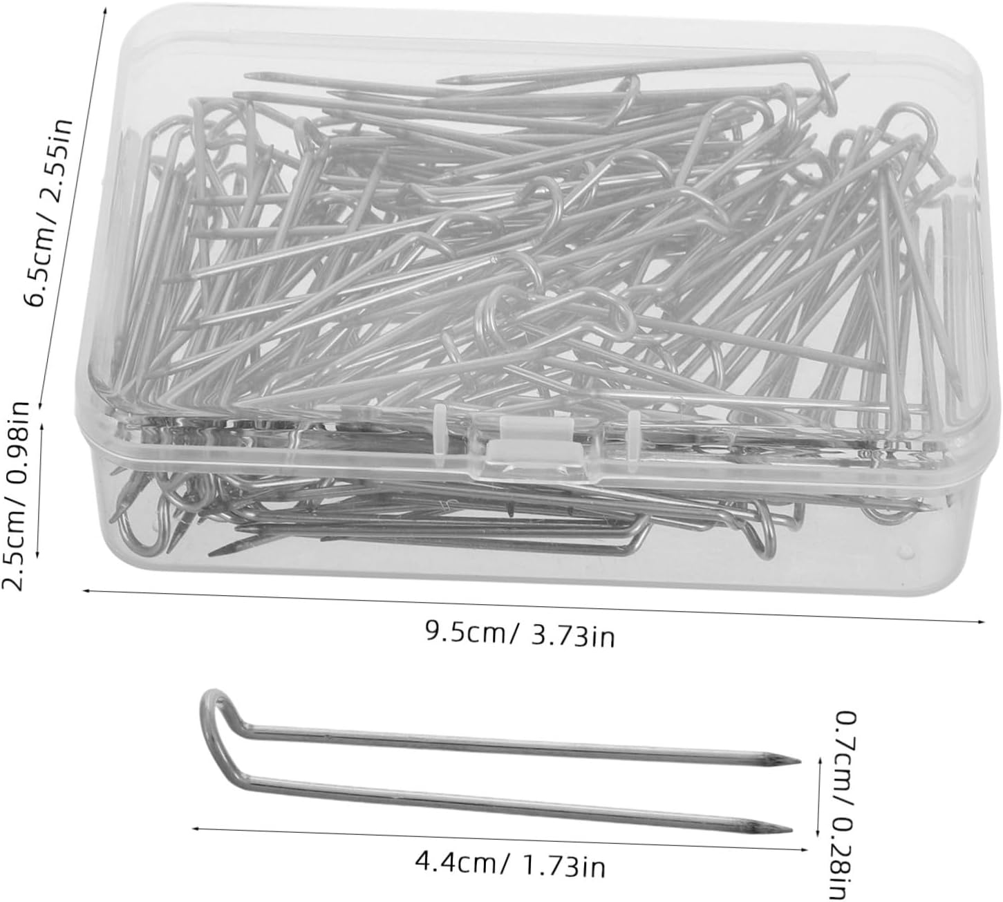 VILLCASE U Pins for Quilting and Sewing Stainless Steel Fork Pins for Fabric Blocking and Needlecraft for DIY Crafts and Jewelry Making
