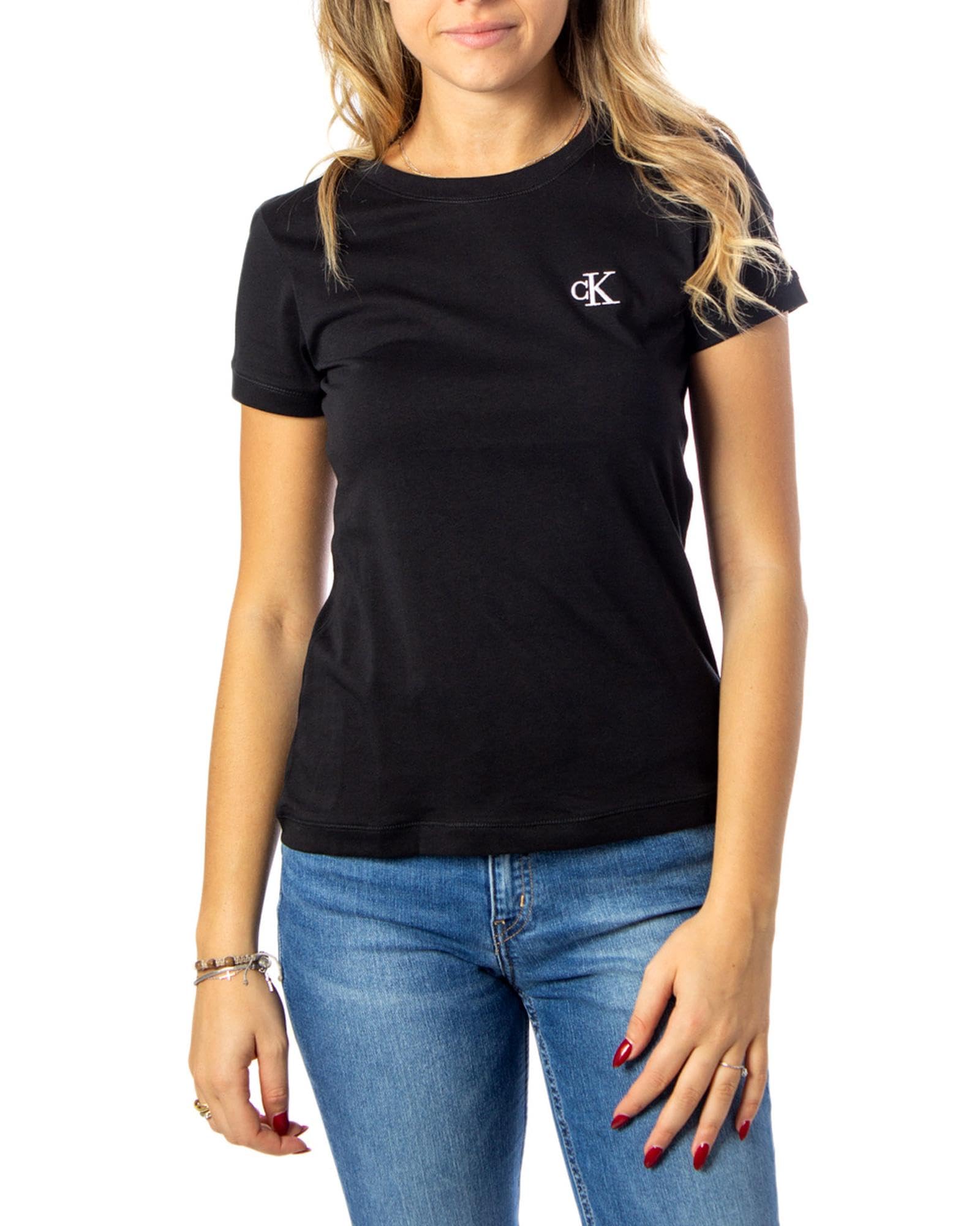 Calvin Klein Jeans Camisetas de Punto de Manga Corta para Mujer