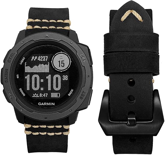 Abanen Genuine Leather Watch Bands for Garmin Instinct / Instinct 2