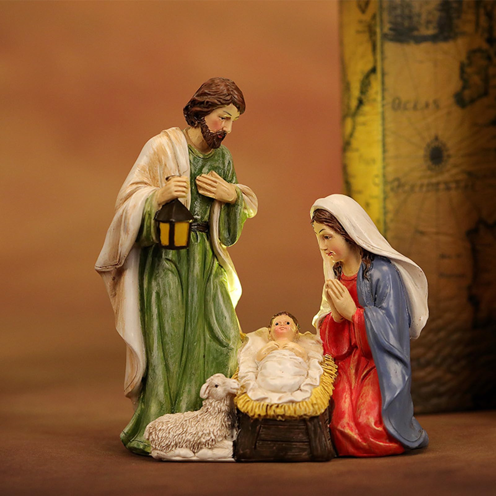 Crèche De Noël Miniature En Résine - Figurines Artisanales Pour Décorations De Nativité