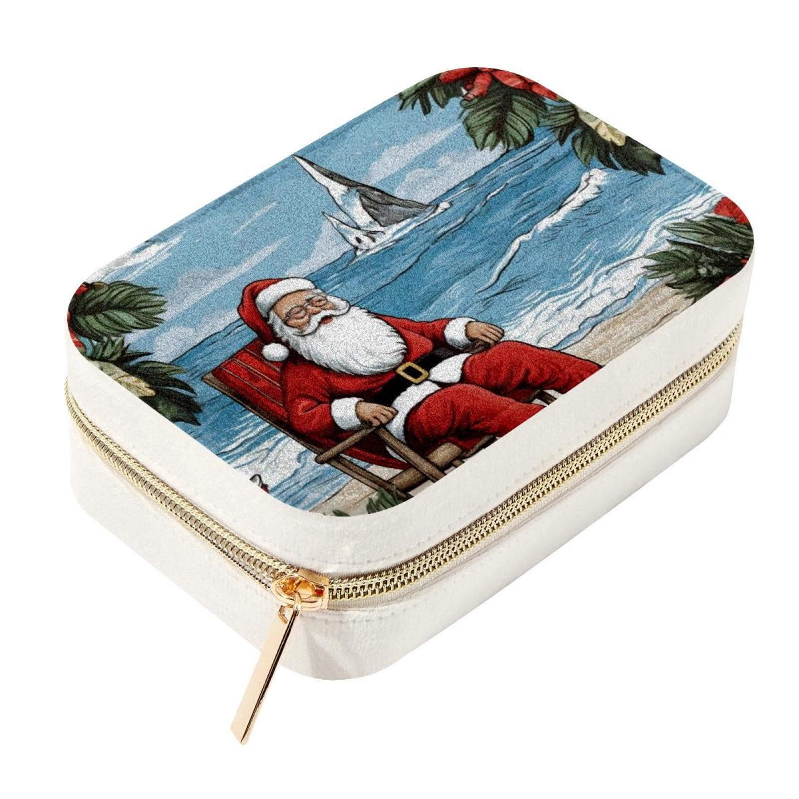 Boîte à bijoux Père Noël en vacances : idée cadeau originale pour ranger colliers et bagues