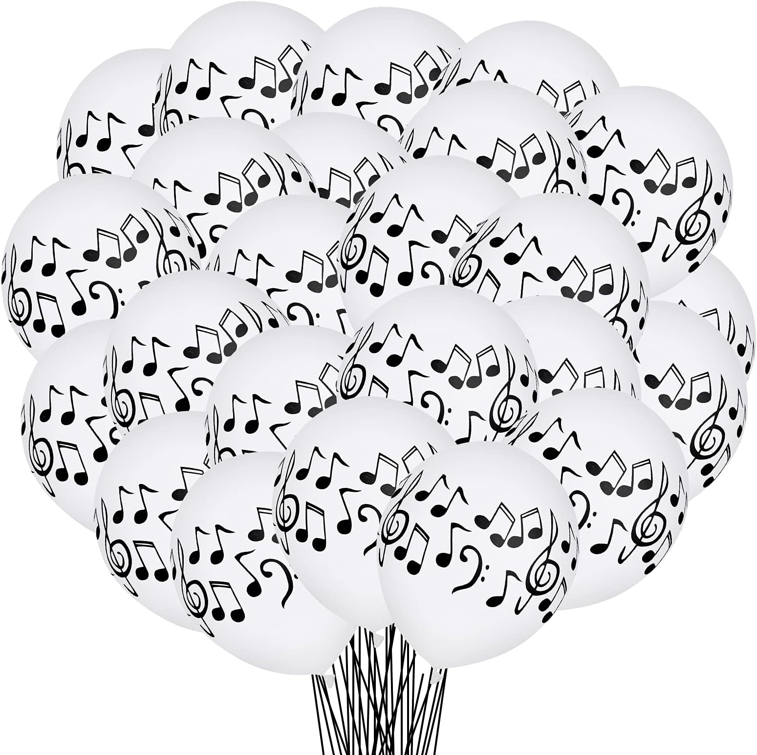 30 Pcs Music Notes Balloons Music Party Decoration Balloons 12 Inches Latex Balloon for Musical Theme Birthday Party Decorations