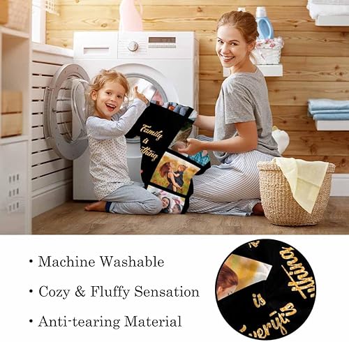 Miniatura 5 de casecoco Mantas personalizadas para la familia, regalo conmemorativo personalizado con texto fotográfico, manta con imagen personalizada, regalo de